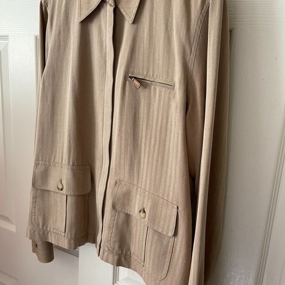 Ralph Lauren | Lightweight Silk Tan Jacket - Picture 5 of 12